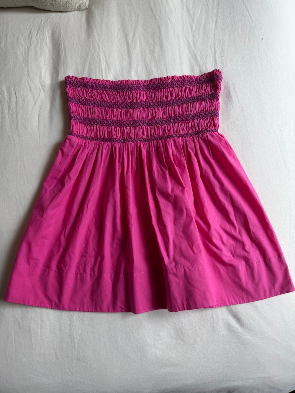Anthropologie Celandine Strapless Smocked Top